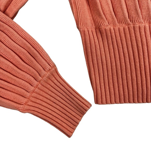 Aritzia Wilfred Plunge Front Cardigan Size Large Peach V-Neck Merino Wool Blend - Picture 11 of 14